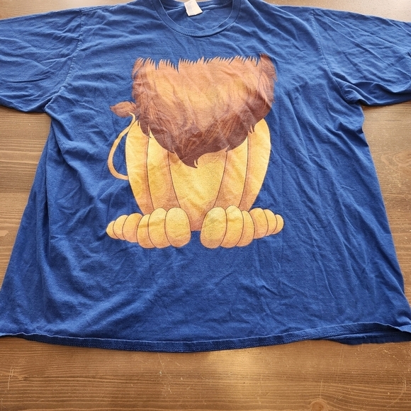 Headless Lion Costume T Shirt Blue Mens Size 3XL Graphic Tee 100% Cotton XXXL - Picture 3 of 10